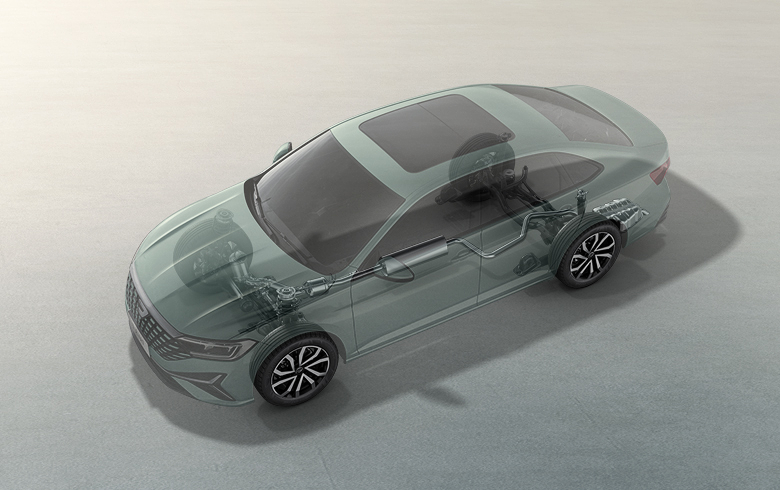 JETTA VA7, Независимая подвеска MacPherson спереди / независимая многорычажная подвеска сзади